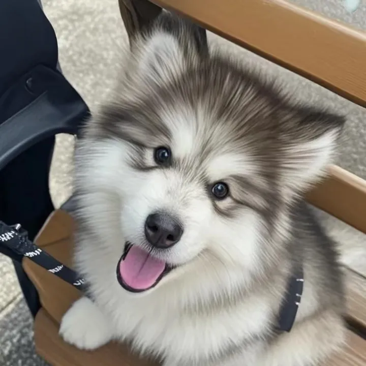 阿拉斯加幼犬长毛血统巨型灰桃熊版大型护卫犬活体