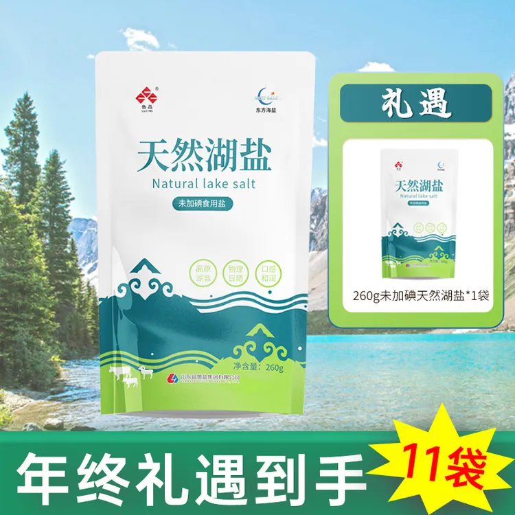【东方海盐】天然湖盐260克未加碘5袋/10袋【10袋年终礼遇1袋】