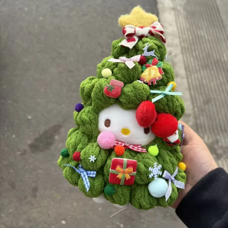 正版圣诞树hellokitty毛绒可爱玩偶圣诞节摆件生日礼物包包挂件
