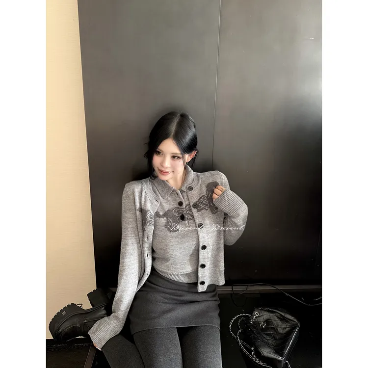 黑泽玄七 美丽诺羊毛小狗系列”冬季0扎肤洗水抗起球针织三件套