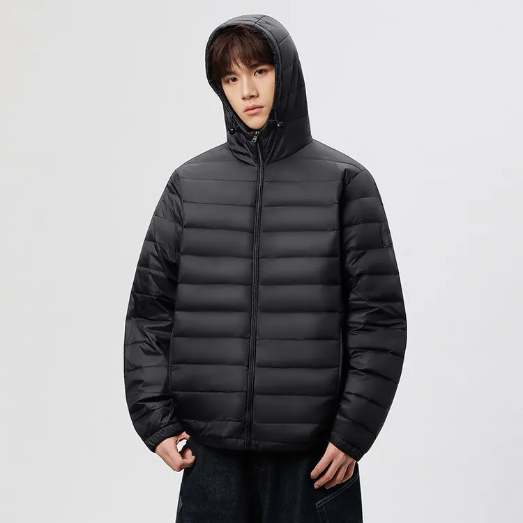 轻薄排骨男款冬季短款连帽休闲时尚薄款棉服外套男