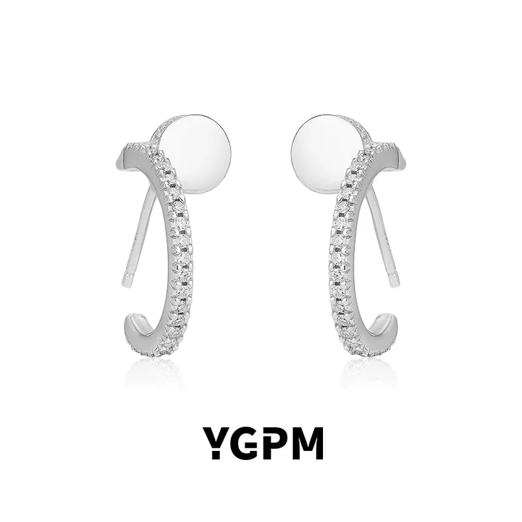 925银莫桑石耳饰 YGPM原创钉子耳钉女纯银莫桑石精致高级感耳饰