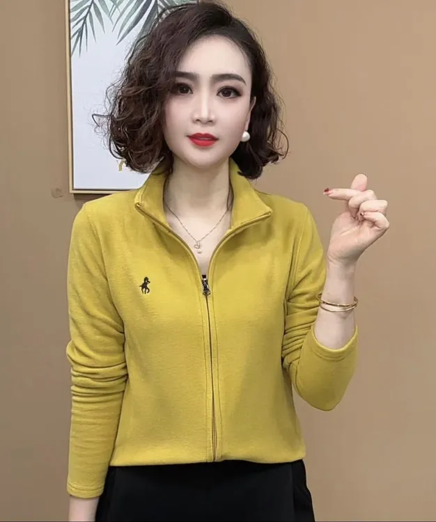 2025时尚洋气百搭休闲气质长袖纯色开衫显瘦长袖女上衣#8999