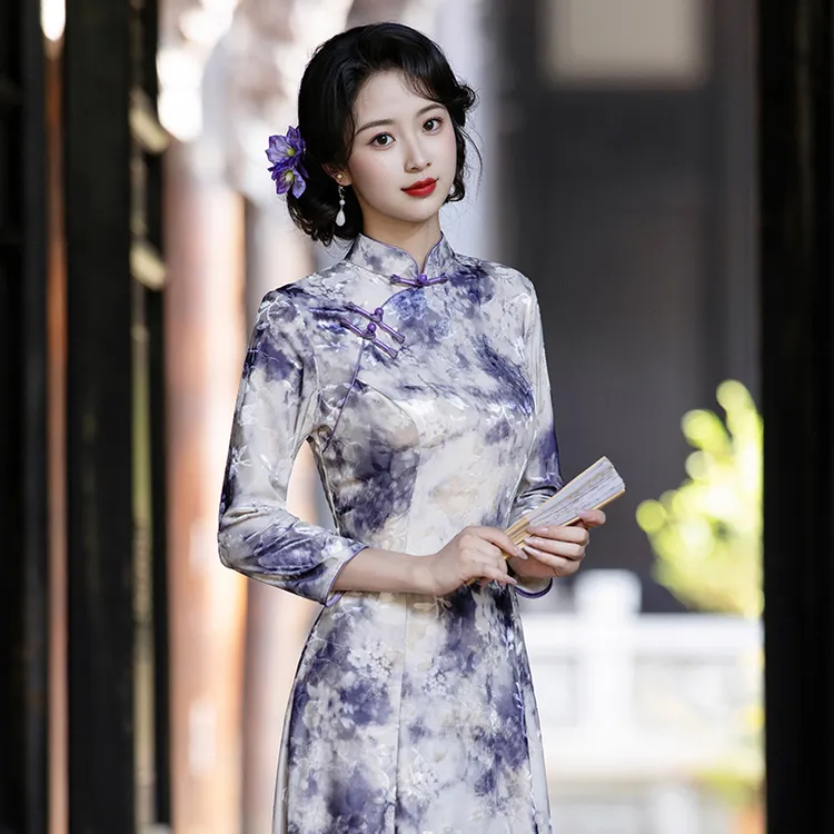 绝美新中式旗袍2025新款日常可穿上海复古国风妈妈改良气质连衣裙
