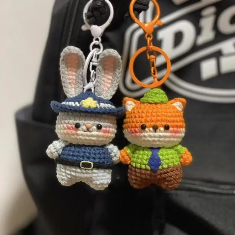 朱迪尼克可爱玩偶手工毛线钩织diy材料自制编织钥匙扣挂件礼物