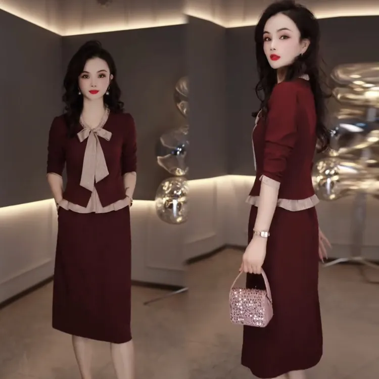 喜婆婆喜妈妈婚宴装秋季裙子女款爆款2025新款洋气时尚气质连衣裙