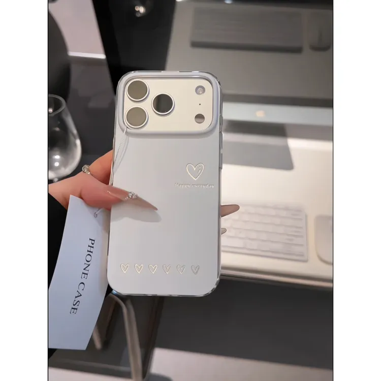 简约英文爱心适用苹果17pro手机壳16华为羽纱imd小米小众荣耀oppo