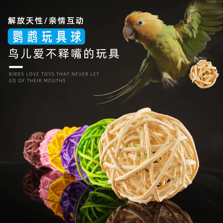 鹦鹉藤球玩具虎皮玄凤鹦鹉啃咬磨牙互动益智力玩具解闷鸟用品大全