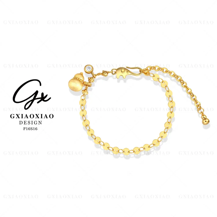 G XIAOXIAO 【情人节】中式轻奢复古拉丝葫芦手链 F16S16新年礼物