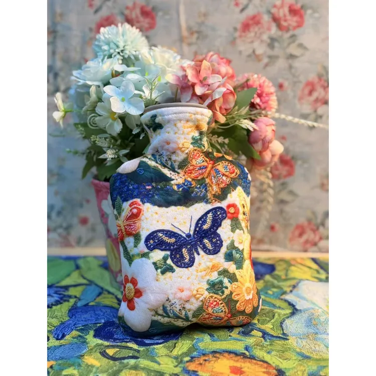 冬季热水袋注水可爱暖肚子大暖水袋卡通毛绒布套暖宝宝批发