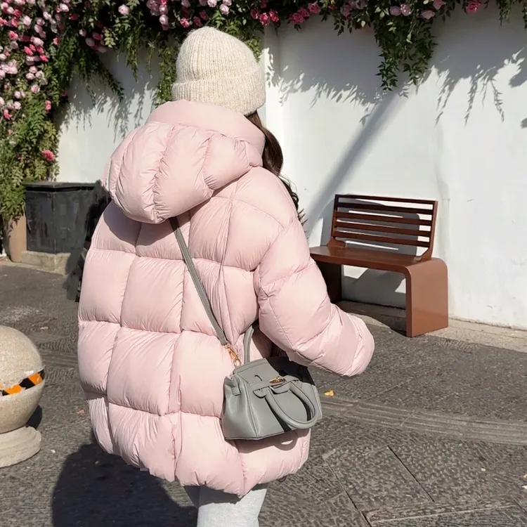 【高奢泡芙系列】90鹅绒新款冬季韩版宽松泡芙女短款加厚连帽