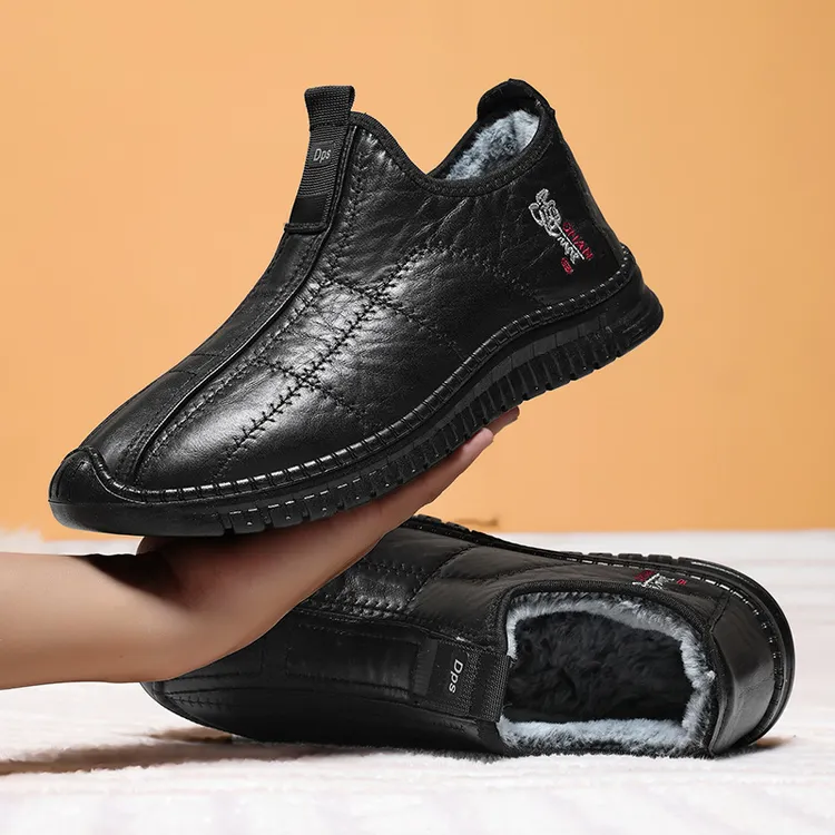 冬季老北京布鞋男棉鞋保暖加绒中老年爸爸鞋防滑加厚健步老人棉靴