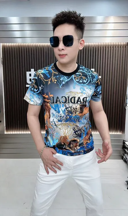 2025夏季新款薄款短袖T恤男士透气上衣印花潮牌休闲夏款衣服百搭