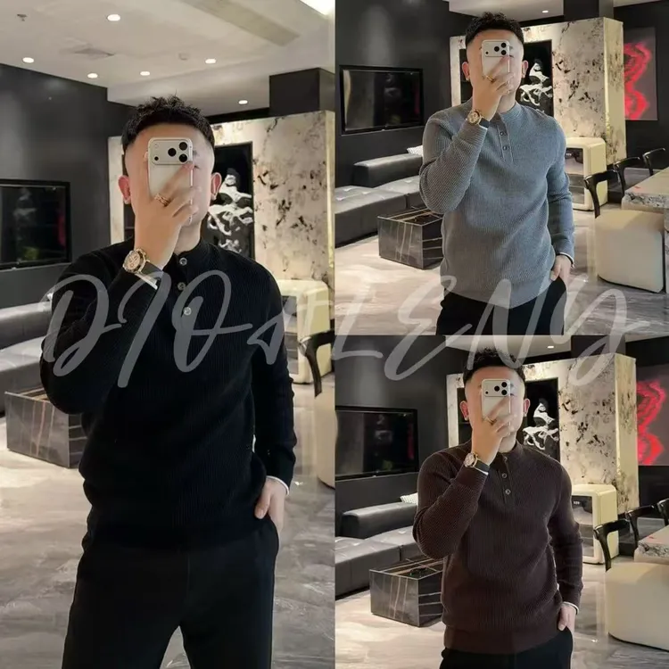 【帅老板】9923冬季轻奢男士高品质百搭亨利领长袖打底衫