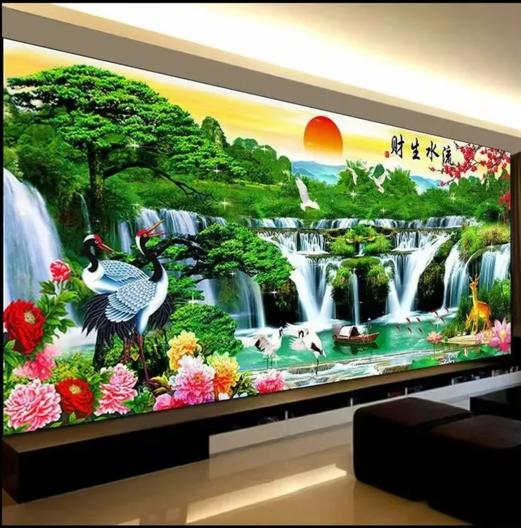 免打孔装饰画客厅卧室客厅挂画玄关山水客厅背景墙挂画装饰画