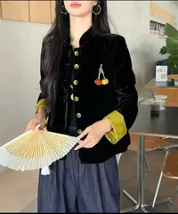 019-3752秋季常规款短款南瓜国风短外套