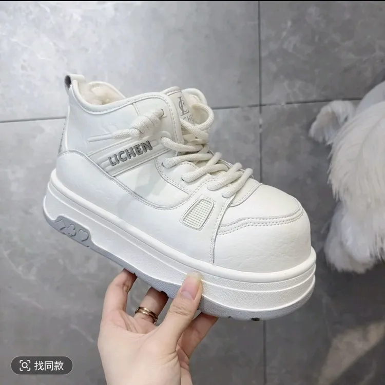 高帮小胖丁雪地靴~冬季新款羊毛防滑增高时尚绒里保暖女鞋188-2