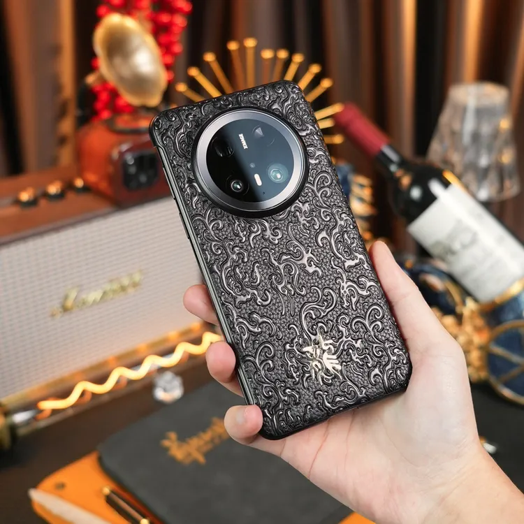 适用于华为Mate70/60/50/40/30手机壳智能翻盖龙纹浮雕Pro防摔