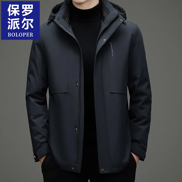 保罗高端羽绒服男款加厚户外冬季连帽2025年新爆款男士冬装外套潮