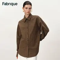 Fabrique Faith 秋冬新品日本进口格子法兰绒宽松纽扣成双衬衫