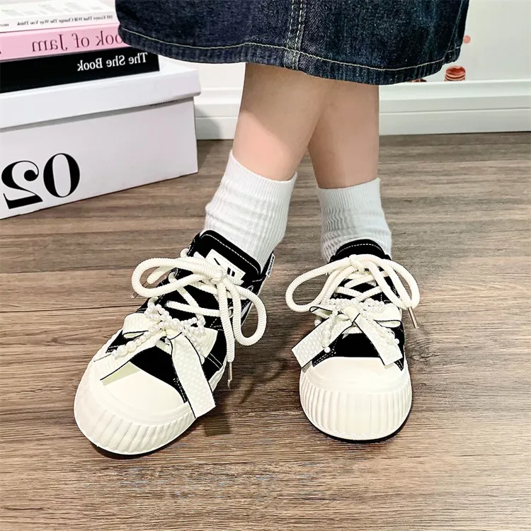 回力鞋子女夏季镂空帆布鞋珍珠设计饼干鞋厚底2025新款运动休闲鞋