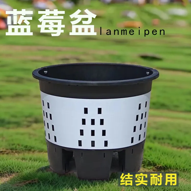 【活动价10个装】黑白双色带侧孔30升蓝莓种植盆塑料花盆透气控根盆