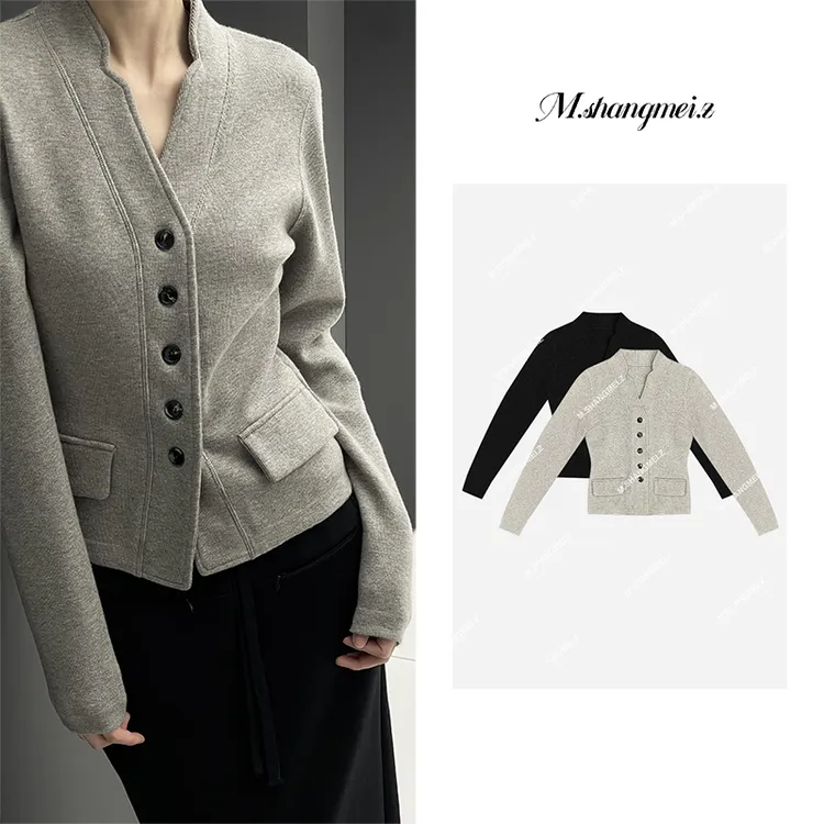 M.SHANGMEI.Z/沐熙【显瘦老钱】美大哥简约百搭时尚开衫上衣X012066