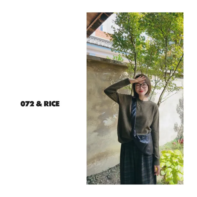 072 & RICE【彩点羊】100绵羊毛 秋季休闲圆领针织衫 A-32ZS13