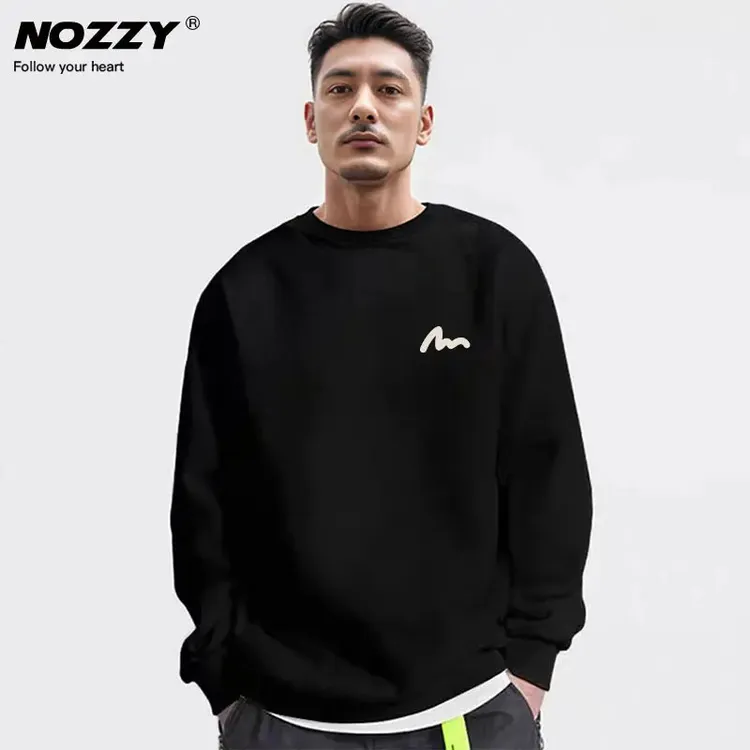 【小标线条】美式痞帅风卫衣男士圆领潮牌2025新款春秋季宽松上衣服