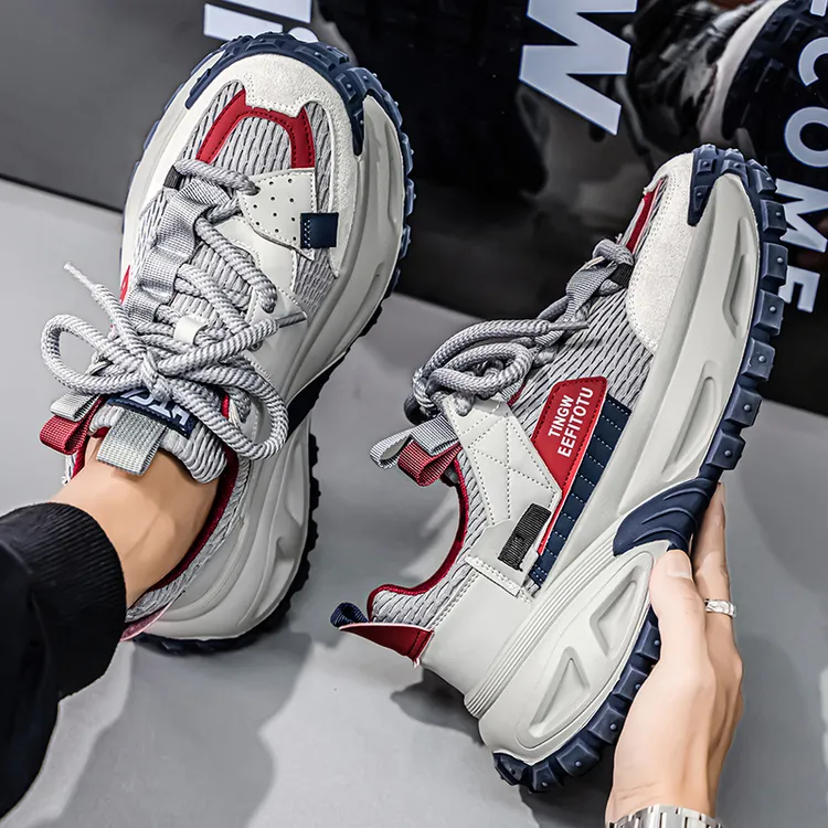 小众男鞋秋季潮流网面百搭休闲男士运动轮胎底高级感炸街老爹潮鞋