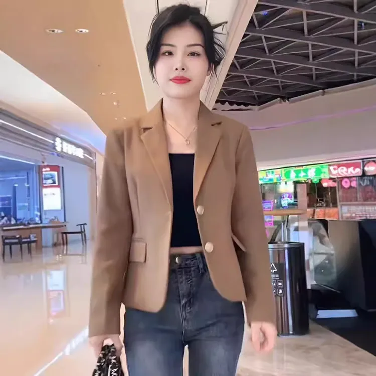 上衣气质短款时尚休闲百搭显瘦小个子网红洋气春秋西服小西装2025