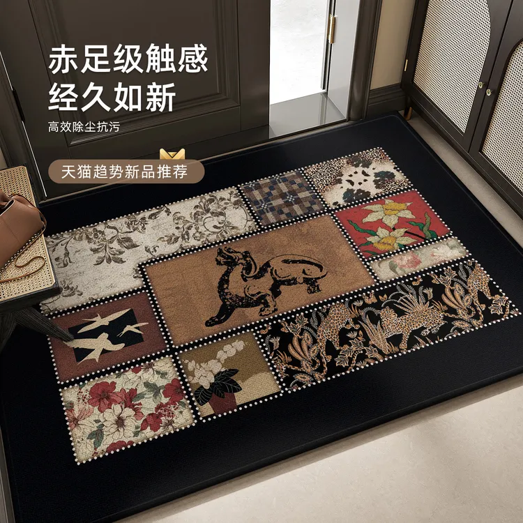 中古风入户门地垫玄关室内耐脏免洗脚垫高级感进门口可定制防滑垫