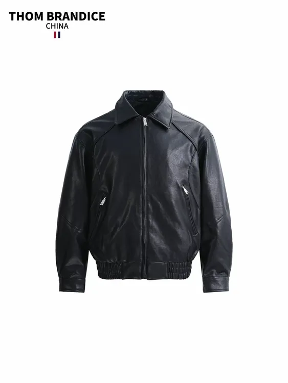 TB【官方正品】汤姆布郎THOMBRAND皮衣90白鸭绒羽绒服立领tb羽绒服