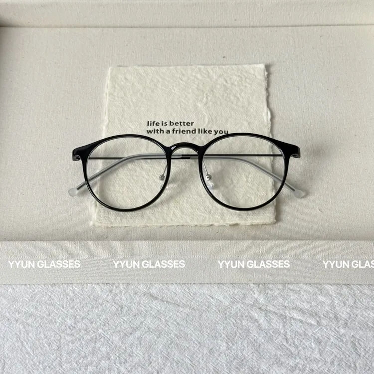 超轻7g圆框近视眼镜女可配高度数散光素颜神器显脸小百搭镜框