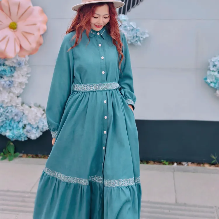 【董艺旅行穿搭】文艺女生·风衣裙大摆裙旅行拍照长袖连衣裙