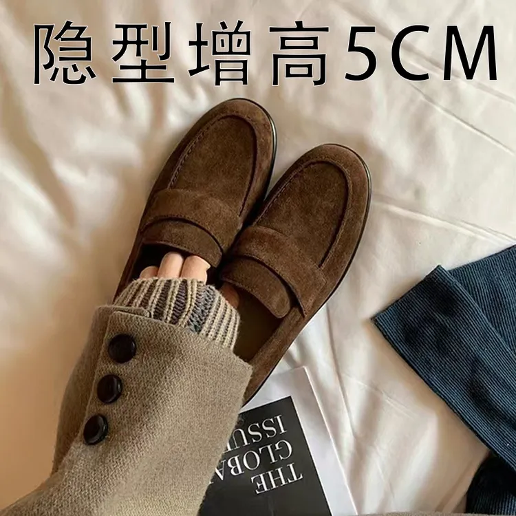 羊皮版~一脚蹬懒人乐福鞋乐女款2025新款爆款棕色小皮鞋平底真皮