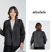 [alicelulu]秋冬新款西装领宽松大衣百搭休闲外套S2144777T