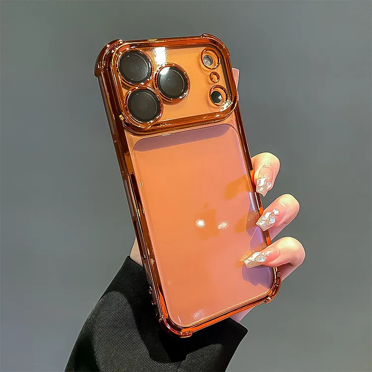 潮多米适用iphone17手机壳苹果17pro气囊17promax防摔透明电镀壳