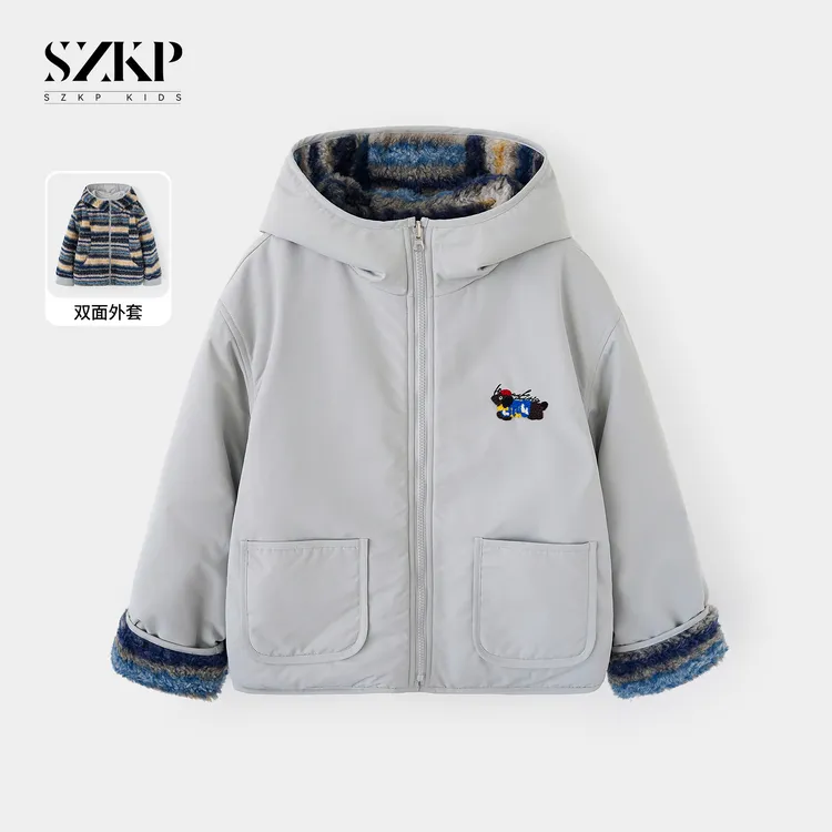 SZKP冬季新款女童保暖上衣中大童休闲儿童加厚双面外套BGYD556527