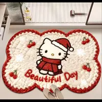 编织视觉60*90cm硅藻泥门厅浴室厨房地垫桌面台面垫可爱