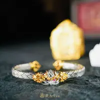 925银手镯 S925银 个性弹性大鹏金手镯