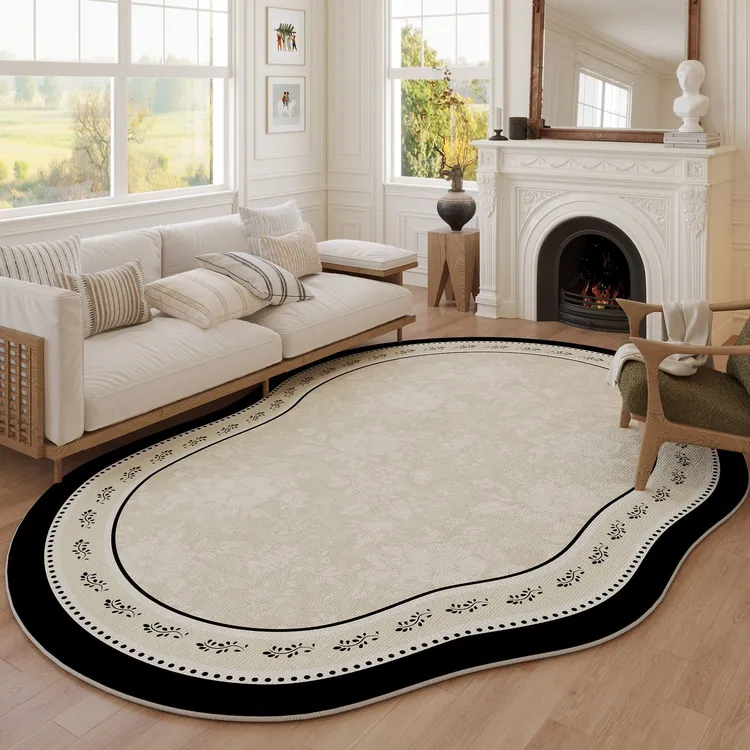 【兔兔专属】进口圈绒防水客厅地毯异形不规则碎花地毯法式复古