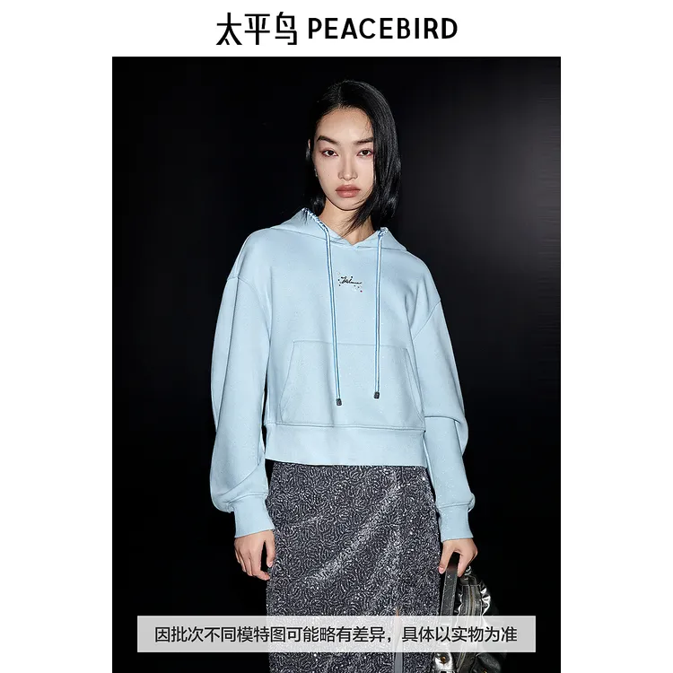 太平鸟女装2025年秋季时尚连帽卫衣A1CRE3512