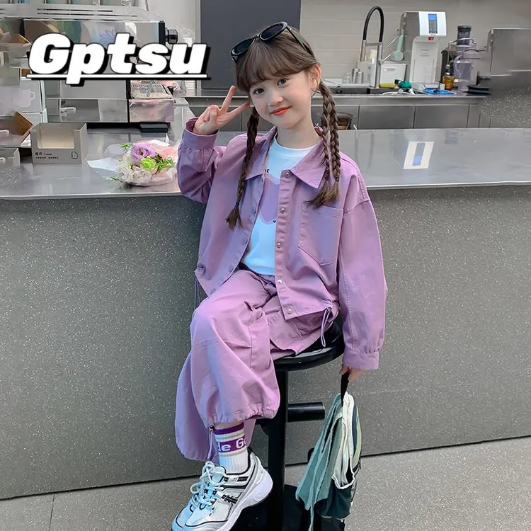 GPTSu女童套装春秋2025新款韩版洋派儿童套装时髦休闲装女孩工装