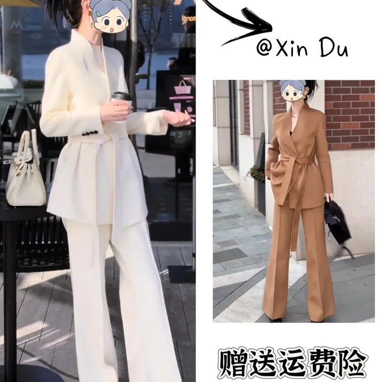 2025秋冬季新款时尚显瘦气质女士网红洋气两件套百搭款D24610