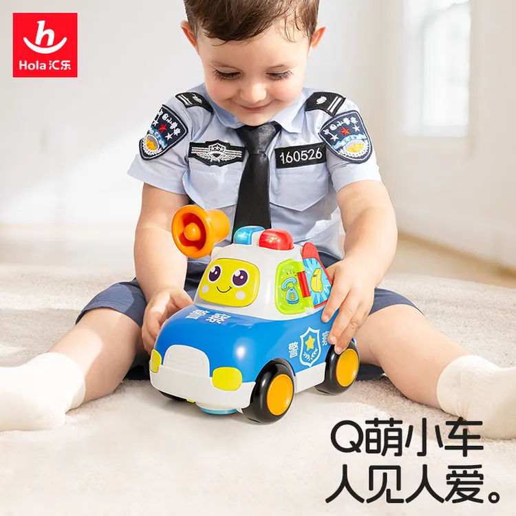 汇乐正义警车儿童益智早教声光学爬玩具车1-3岁男孩玩具小汽车