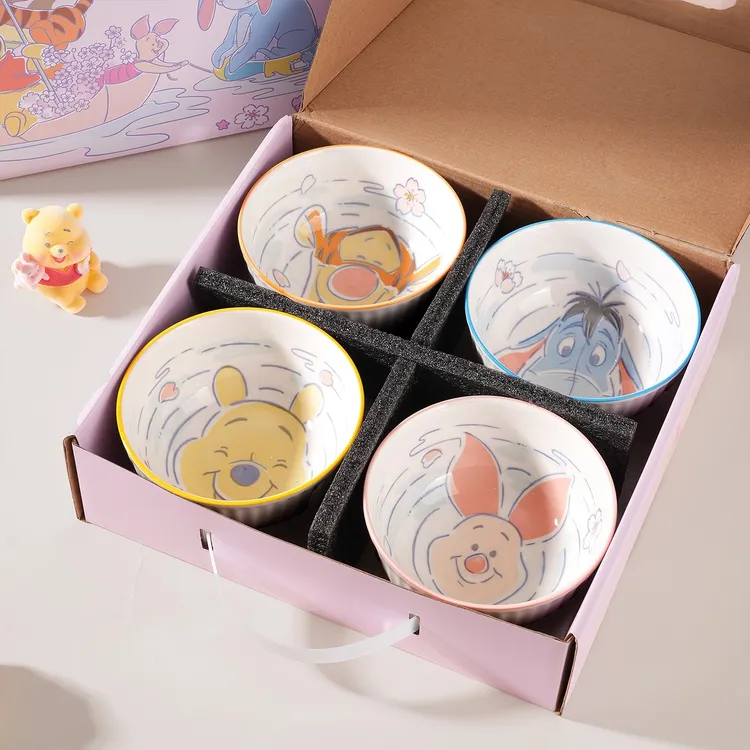 ININHOME迪士尼维尼熊陶瓷米饭碗儿童家用碗具高颜值餐具YM