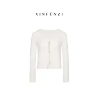 【清酒开衫】XINFENZI 醋酸真丝混纺纯欲针织短开衫 35869