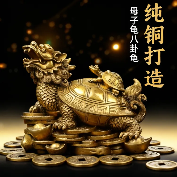 母子龟龙头寿龟家居客厅卧室办公室桌面装饰