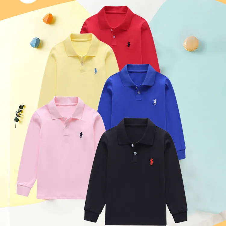 童装巴拉可儿儿童长袖t恤男女纯棉体恤polo衫春秋薄款宝宝上衣潮T